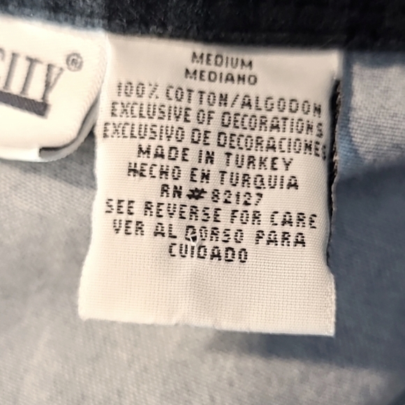 Vintage Shirt Velvet Collared Western Bohemian 90s Country Chambray Denim Medium - Picture 8 of 9